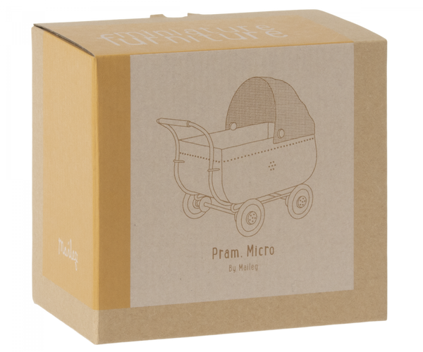 maileg micro pram yellow