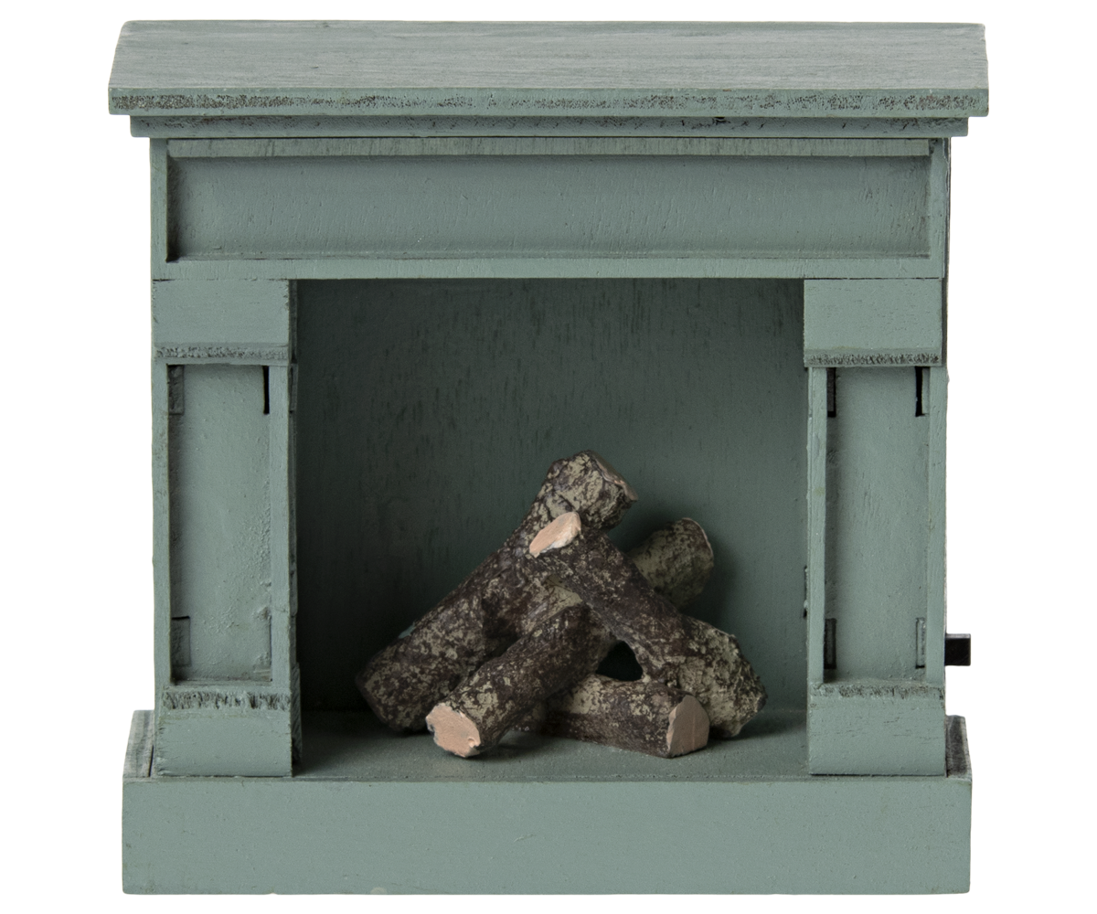 Maileg fireplace blue