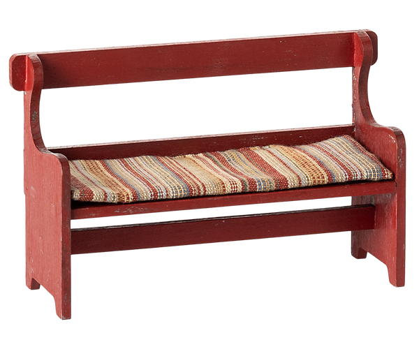 Maileg bench for mice red