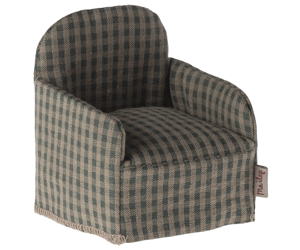 Maileg green checker chair for mice