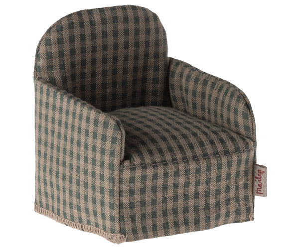 Maileg green checker chair for mice