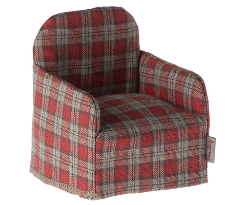 Maileg red checker chair for mice