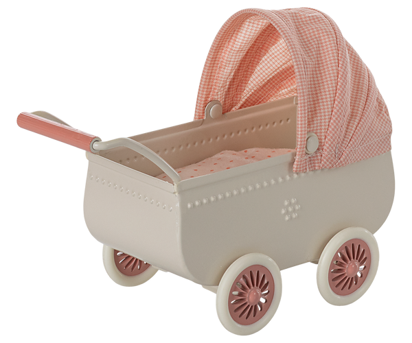 Pre-order Maileg Pram, Mouse - Coral