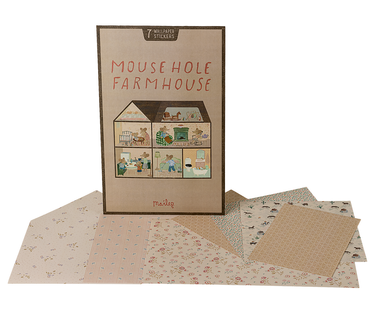 Pre-order Maileg Wallpaper, Mouse hole Farmhouse