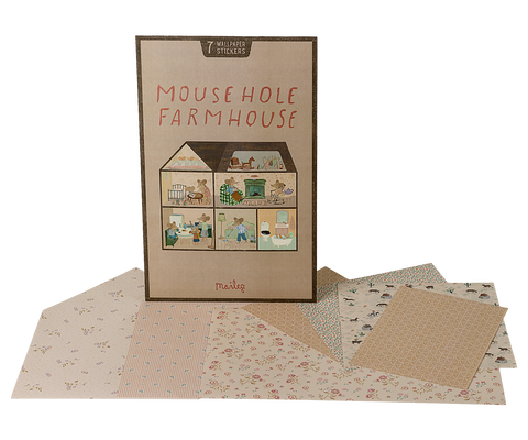 Pre-order Maileg Wallpaper, Mouse hole Farmhouse