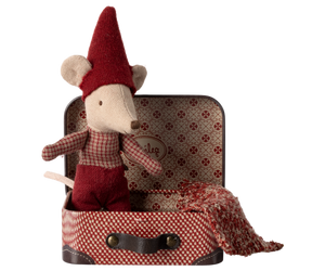 Maileg Christmas mouse baby in suitcase