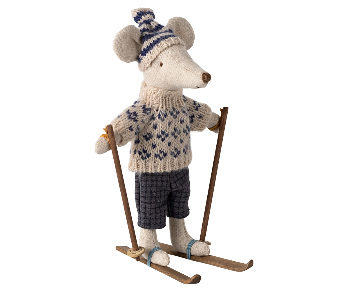 Maileg winter mouse dad with ski set 2024