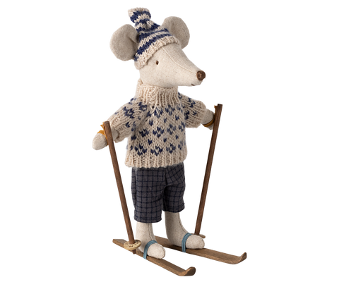 Maileg winter mouse dad with ski set 2024