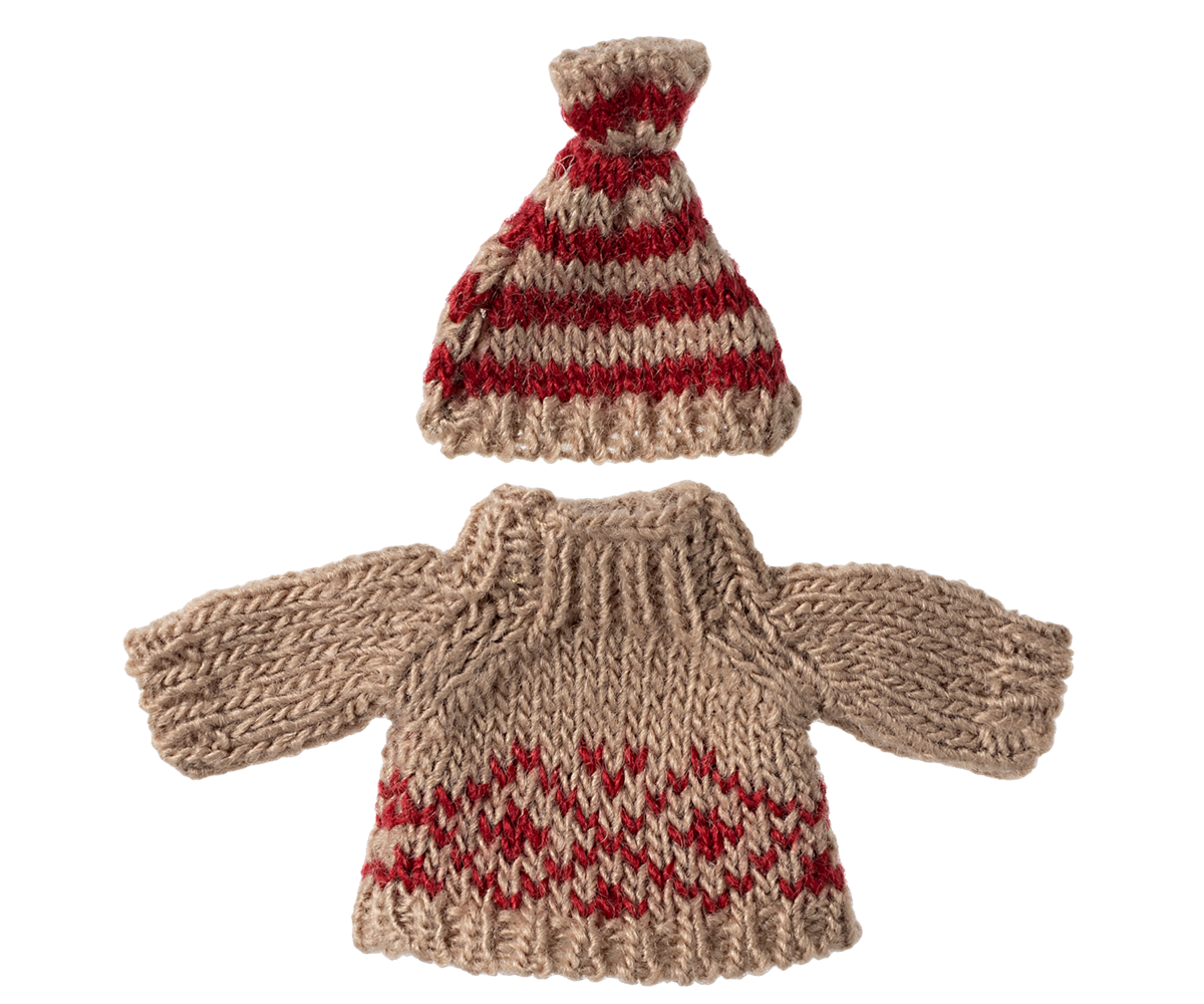 Maileg knitted sweater and hat for mum mouse - 2024