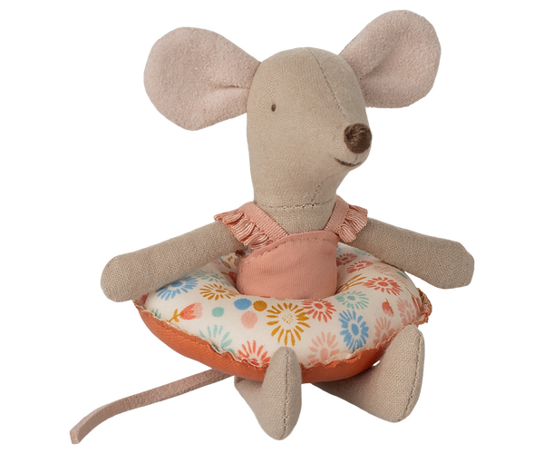 Pre-order Maileg Beach mouse with float, Little sister - Flower