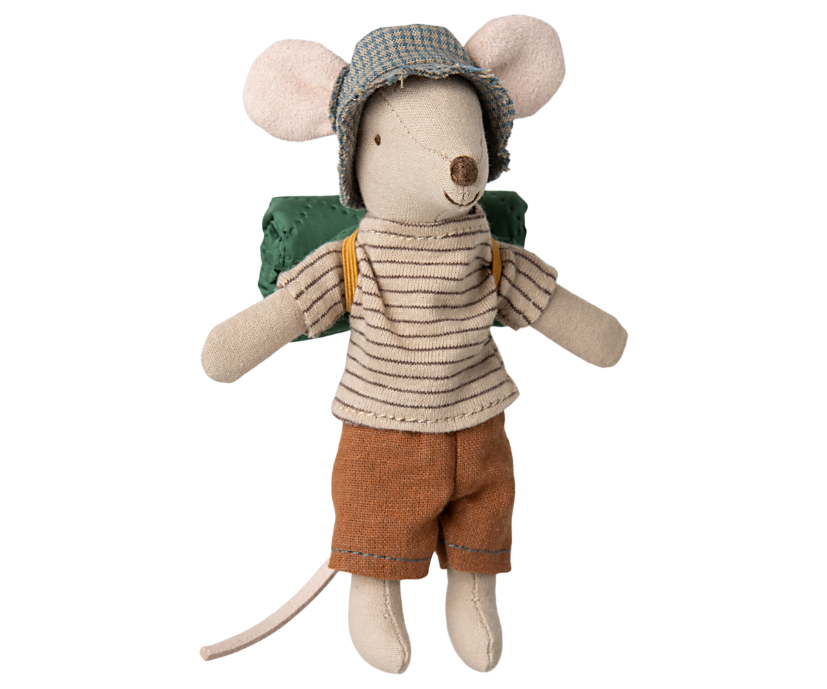 Pre-order Maileg Hiker mouse, Big brother - Thin stripes