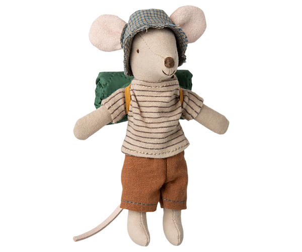 Pre-order Maileg Hiker mouse, Big brother - Thin stripes