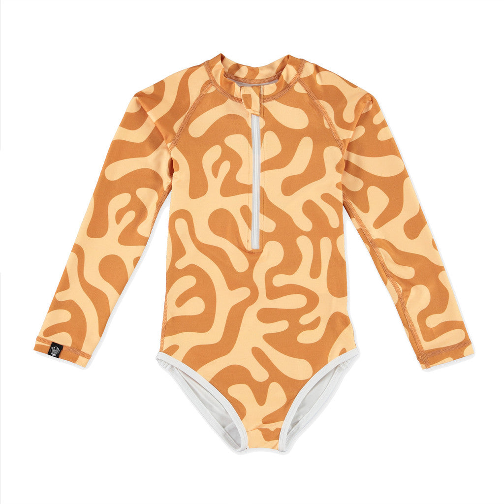 beach & bandits Coral Reef Golden upf50+ swimsuit