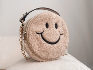 Smiley Plush Tote Children’s Handbag Beige