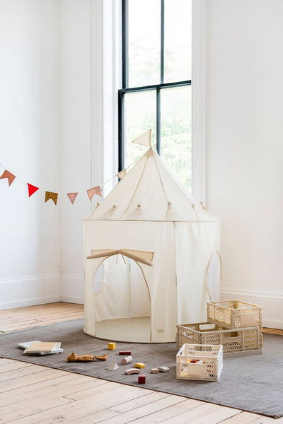 Recycled Fabric Play Tent Castle 3 Sprouts Beige