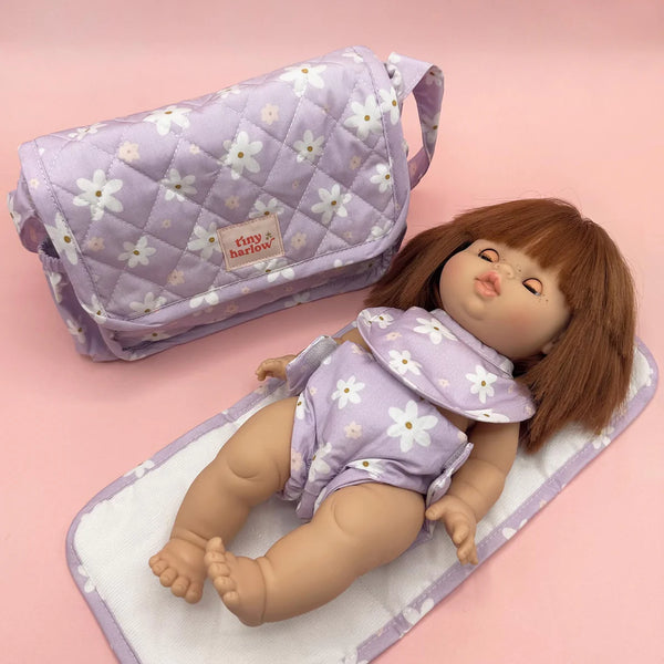 Tiny Harlow complete feeding essentials doll gift set lilac daisy