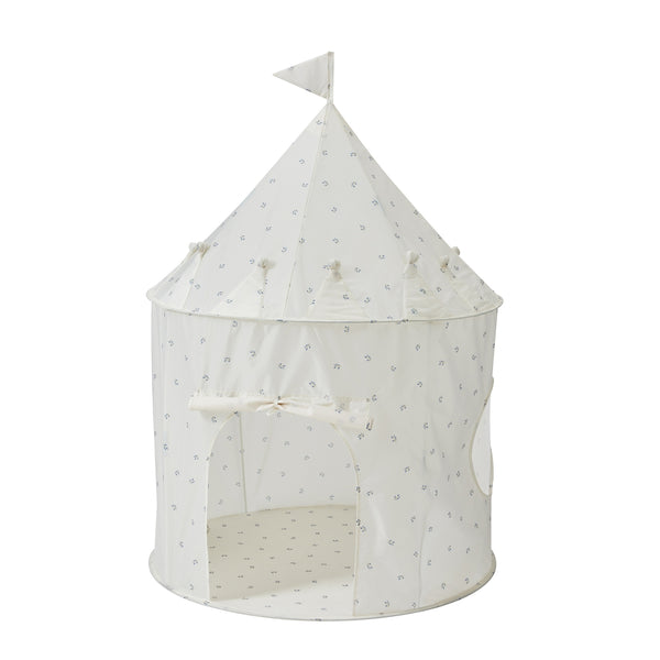 Recycled Fabric Play Tent Castle 3 Sprouts Blueberry Ivory