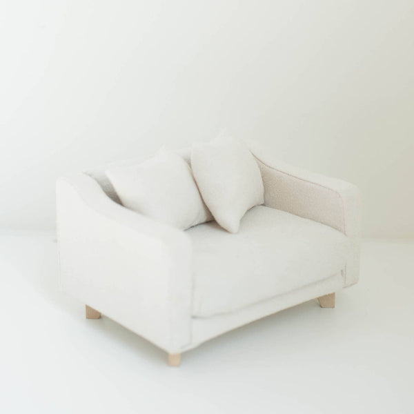 Mouse Sized Adelaide Scoop Arm Accent Chair | Pearl White