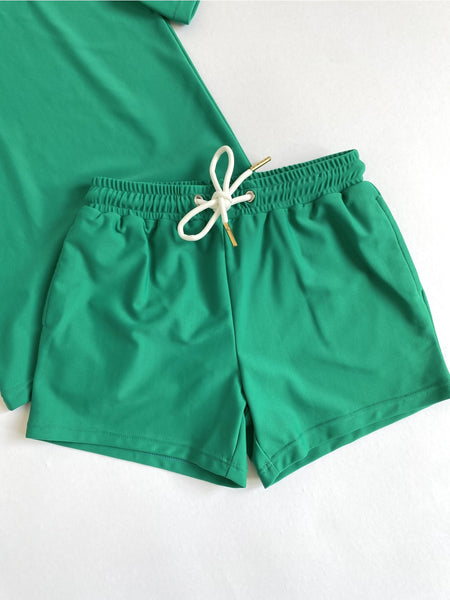 Enci Emerald UPF50+ Boys Swim trunks and Rashguard Top