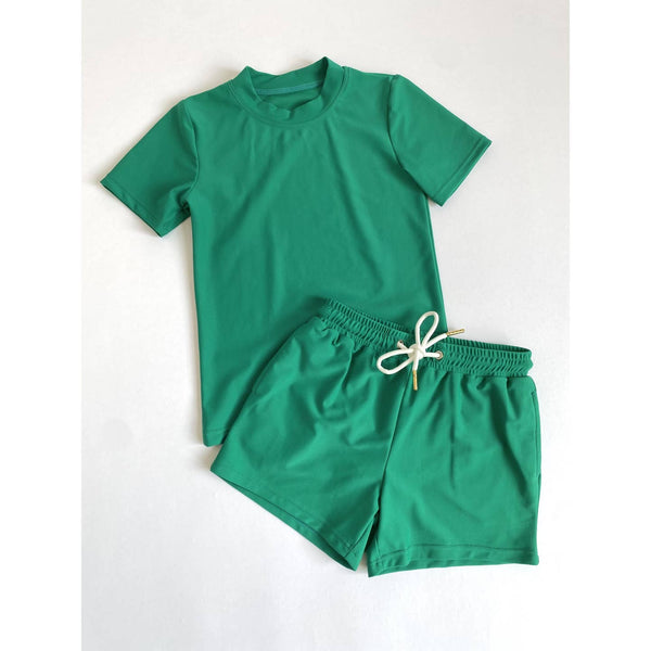 Enci Emerald UPF50+ Boys Swim trunks and Rashguard Top