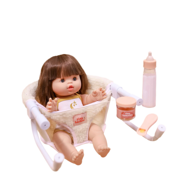 Tiny Harlow doll feeding chair strawberry