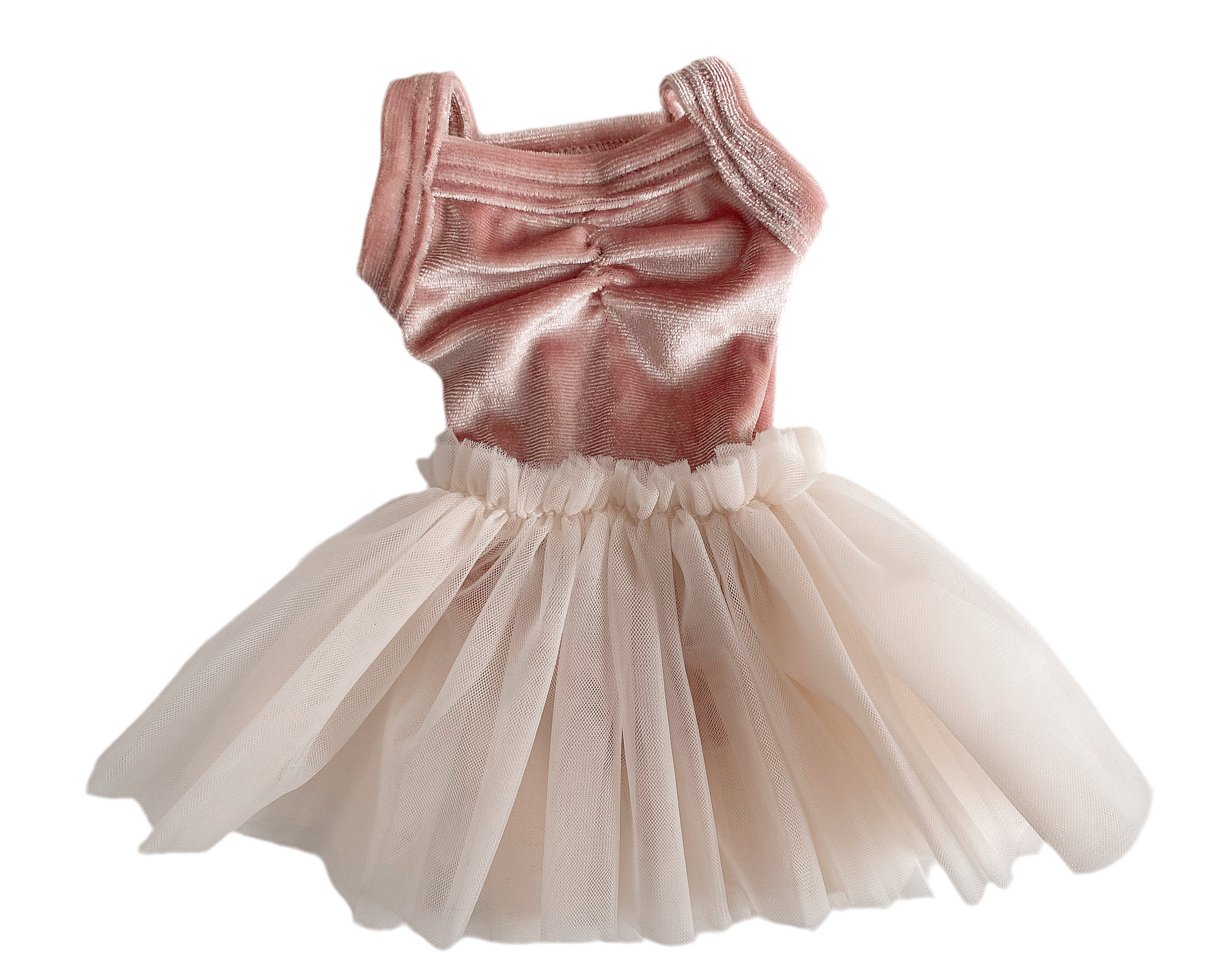 blush velvet leotard + ultra tulle skirt set for 34 or 38 cm doll