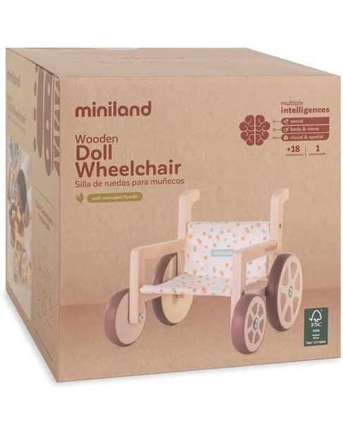 Wooden Doll Wheelchair by Miniland Educational