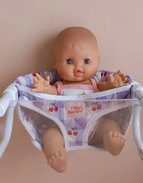 Tiny Harlow doll feeding chair lilac