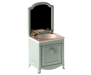 maileg sink dresser with mirror for mouse, mint