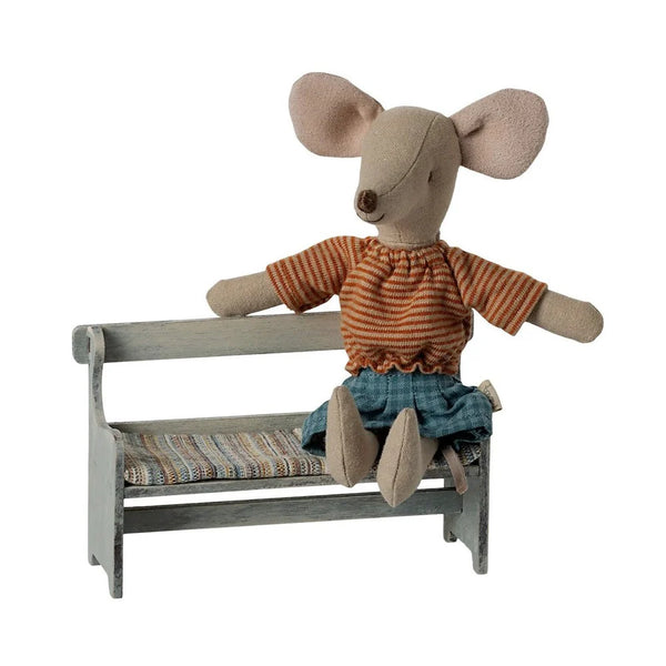 maileg bench for mice off white