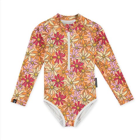 beach & bandits Austin Flowers upf50+ swimsuit