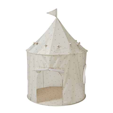 Recycled Fabric Play Tent Castle 3 Sprouts Blueberry Taupe