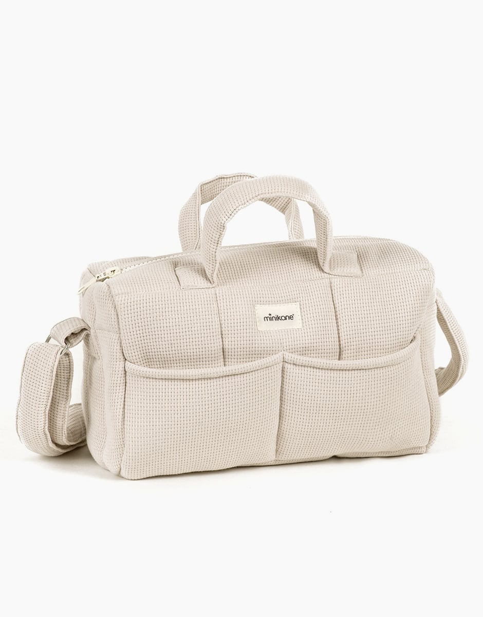 Minikane doll diaper bag - matte pearl- made in France