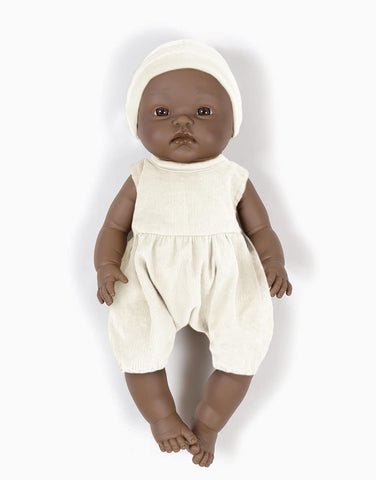 Minikane Cuties Basile Doll in Ecru Noa romper