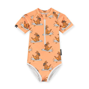 beach & bandits Surfer Dog upf50+ swimsuit