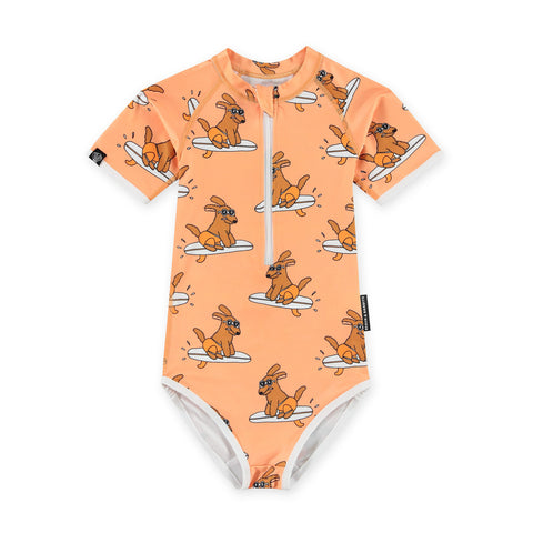 beach & bandits Surfer Dog upf50+ swimsuit